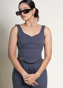 Stylish Grey Corset Top