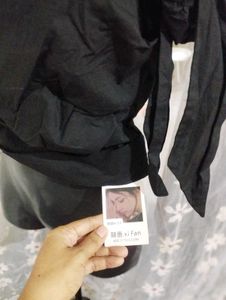 Chic Black Off-Shoulder Tie-Up Top
