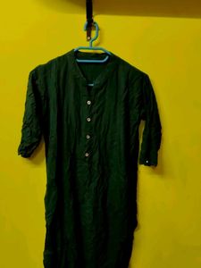 Dark Green Cotton Kurta set of 3