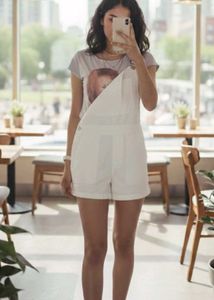 White Denim Overalls - Trendy &amp; Chic