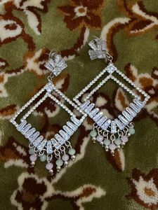 Dazzling Rhombus Drop Earrings