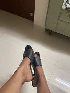 French Connection Black Mules