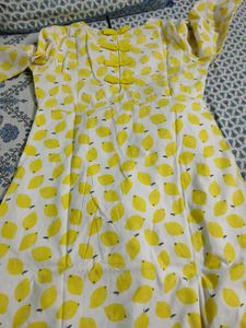 Lemon Print A line dress
