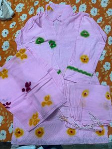 Pink Printed Kurta Set with Dupatta