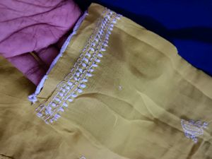 Lime Cotton With Chikankari Work Kurta