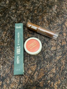 Makeup Combo | Lip Shine + Blusher + Eyeliner