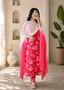 Vibrant Floral Print Kurta Set