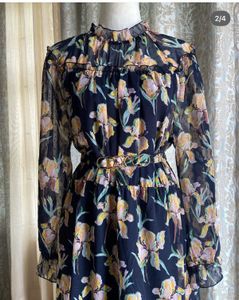 Chic Floral Print Tiered Midi Dress