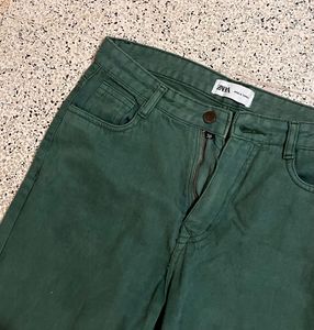Zara Green Wide Leg Pants