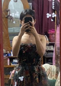 handmade original Floral Print Dress