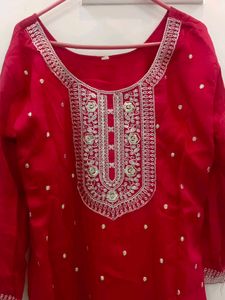 Beautiful Red Embroidered Kurta