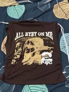 Graphic Print Brown Tank Top