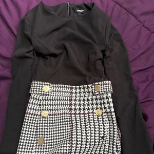Houndstooth Double-Breasted Skirt