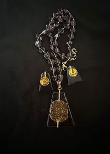 Stunning Amethyst &amp; Diamond Necklace Set