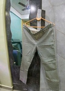Patterned Black &amp; White Pants