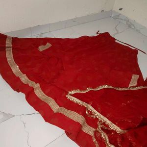 Red Lehenga with Golden Border
