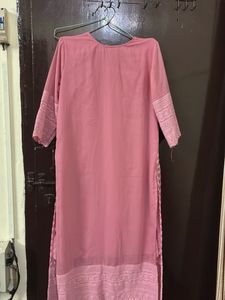 Elegant Pink Chikankari Kurta with palazzos