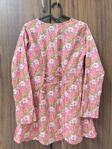 Pink Floral Print Kurta