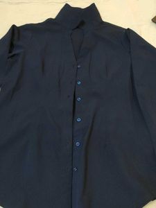 Classic Navy Blue Button-Up Shirt