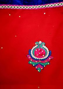 Vibrant Purple &amp; Red Indian Saree