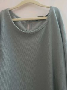 Sparkly Grey Ribbed Long Sleeve Top