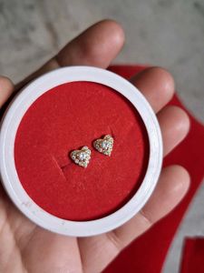 Heart Shaped Stud Earrings gold 22crt