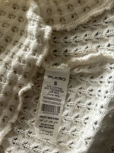 Off White Waffle Knit Full Sleeve Top 🤍