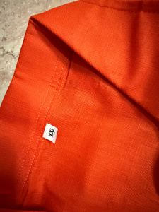 Vibrant Orange Kurta with White Embroidery