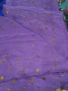 Purple saree with Gold Embellishments
