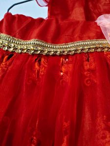 Red Embroidered kurti sharara set