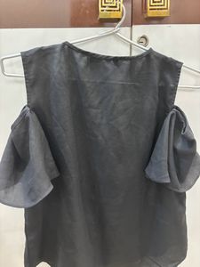 Black Cold Shoulder Top