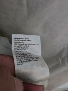 H&amp;M Solid Off-White / Cream Long Fit T-Shirt