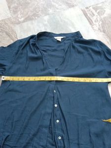 Deep Teal Collared Button-Up Shirt