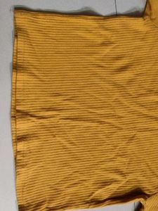 Yellow Ribbed Long Sleeve Top