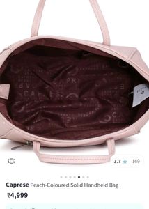🚨SALE🚨Caprese Peach-Coloured Solid Handheld Bag