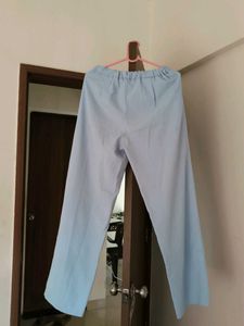 Light Blue Pleated Trousers