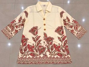 Cream Floral Kurta Set with Palazzo Pants