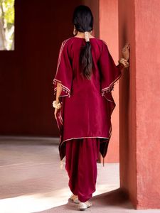 Afghanii cord set Elegant Purple Kurta and salwar