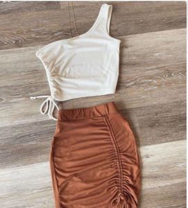 One Shoulder Ruched Co-ord Set