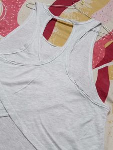 Gray Twist Back Tank Top