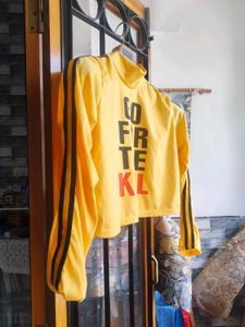 halloween/ cosplay Yellow Graphic Print Top