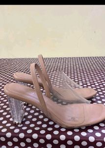 Chic Clear Strap Block Heels