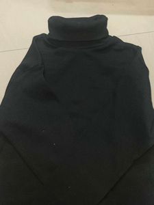 Black Turtleneck Long Sleeve Top