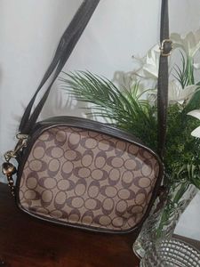 Stylish Brown Monogram Crossbody Bag