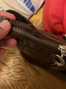 Vintage Dark Brown Textured Leather Messenger Bag