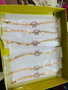 Elegant Gold Tone Bracelet rakhi for men