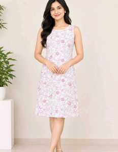 Pretty Floral Sleeveless Dress