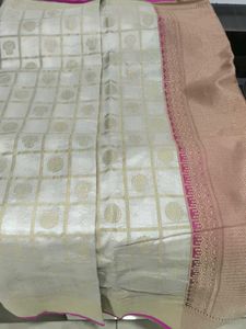 Elegant White Banarasi Saree