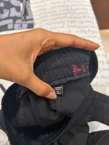black side cutout pants