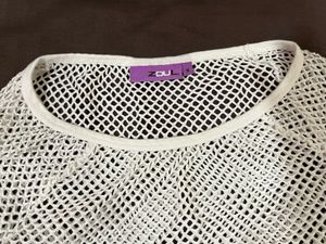 Open-Knit Mesh Top
